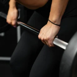 Gorilla Sports Langhantel 150 cm mit Federverschlüssen Silber Hot