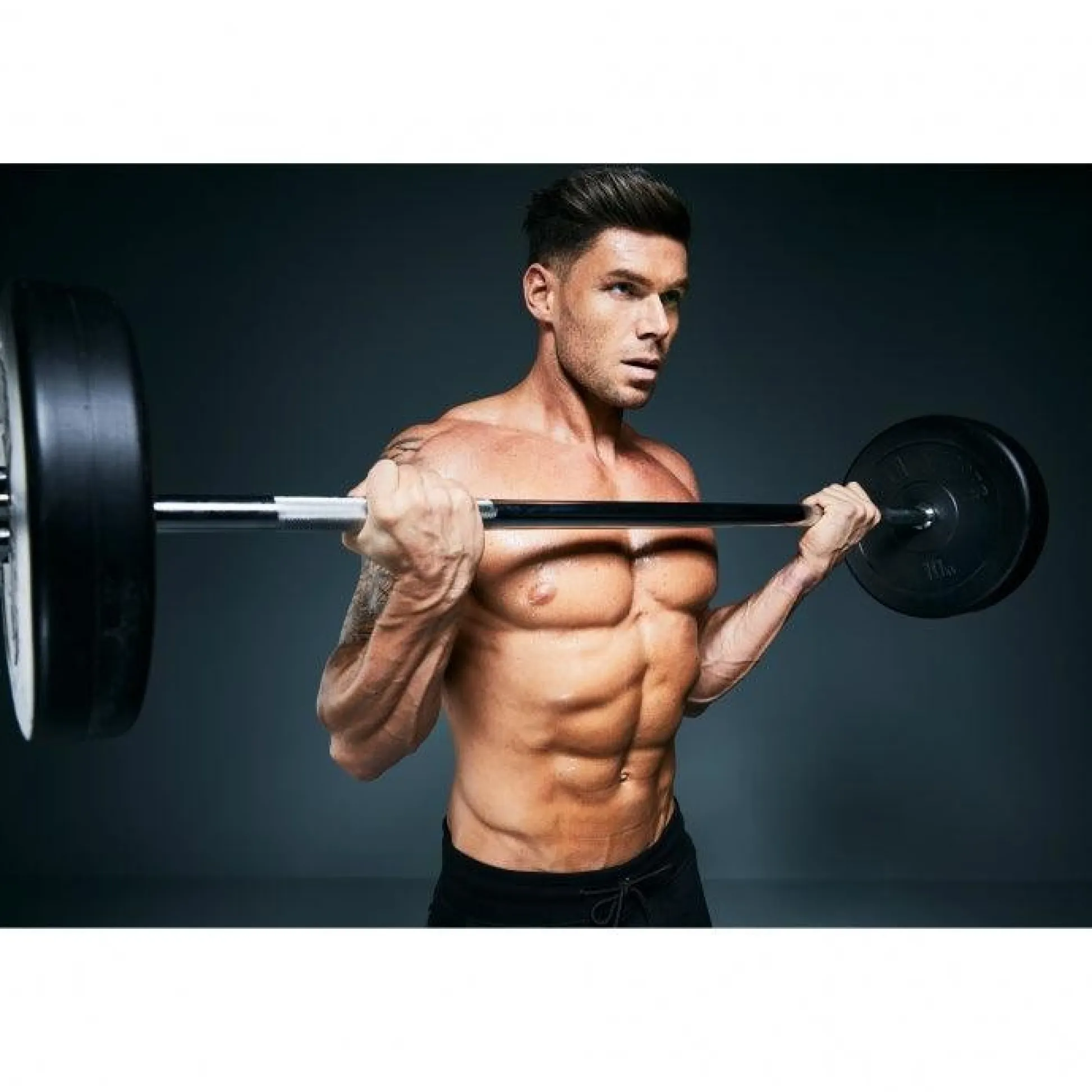 Gorilla Sports Langhantel 180 cm mit Sternverschlüssen Silber Sale
