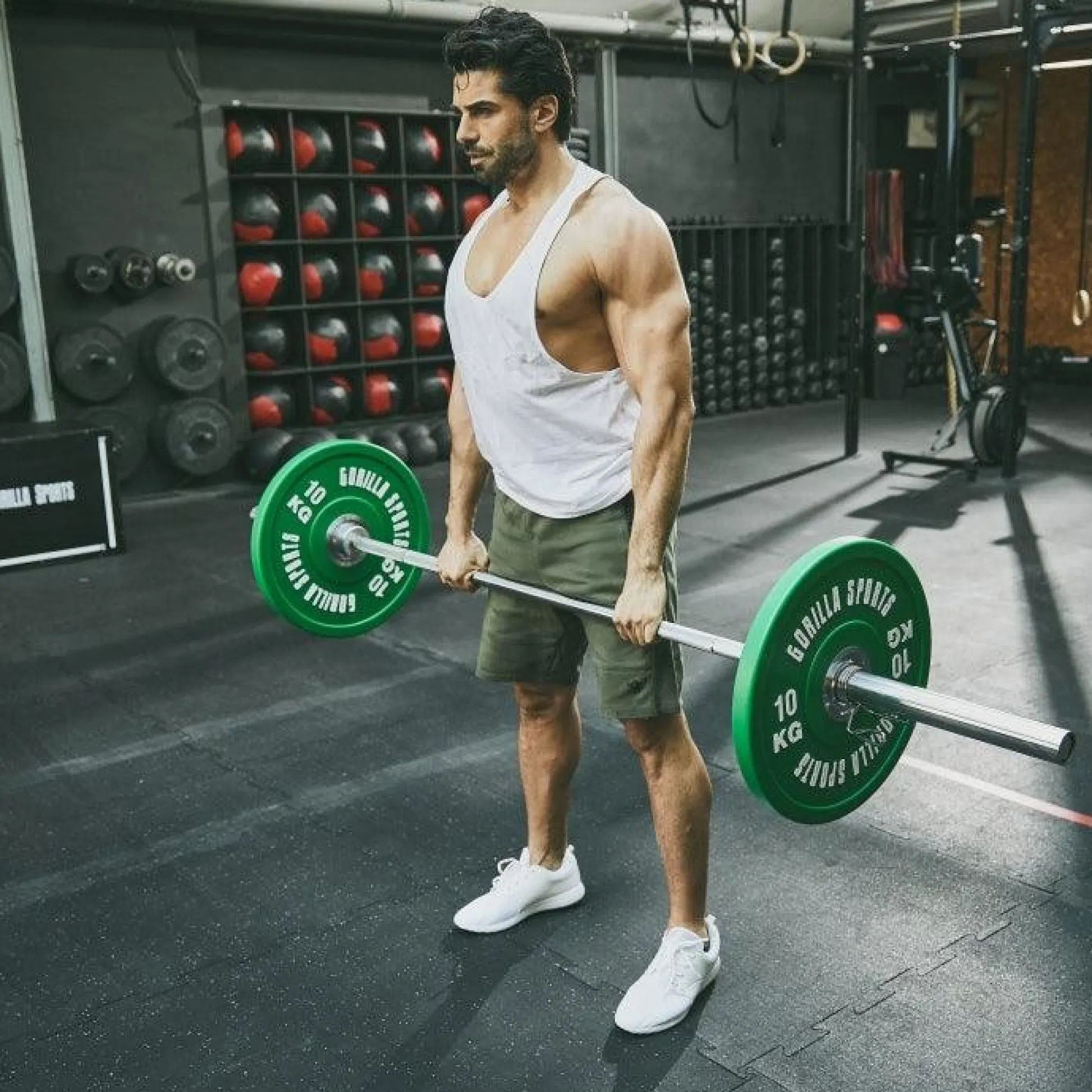 Gorilla Sports Langhantel 220 cm Olympia Silber Outlet