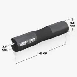 Gorilla Sports Langhantel Nackenpolster 45 cm mit Befestigungsriemen Schwarz