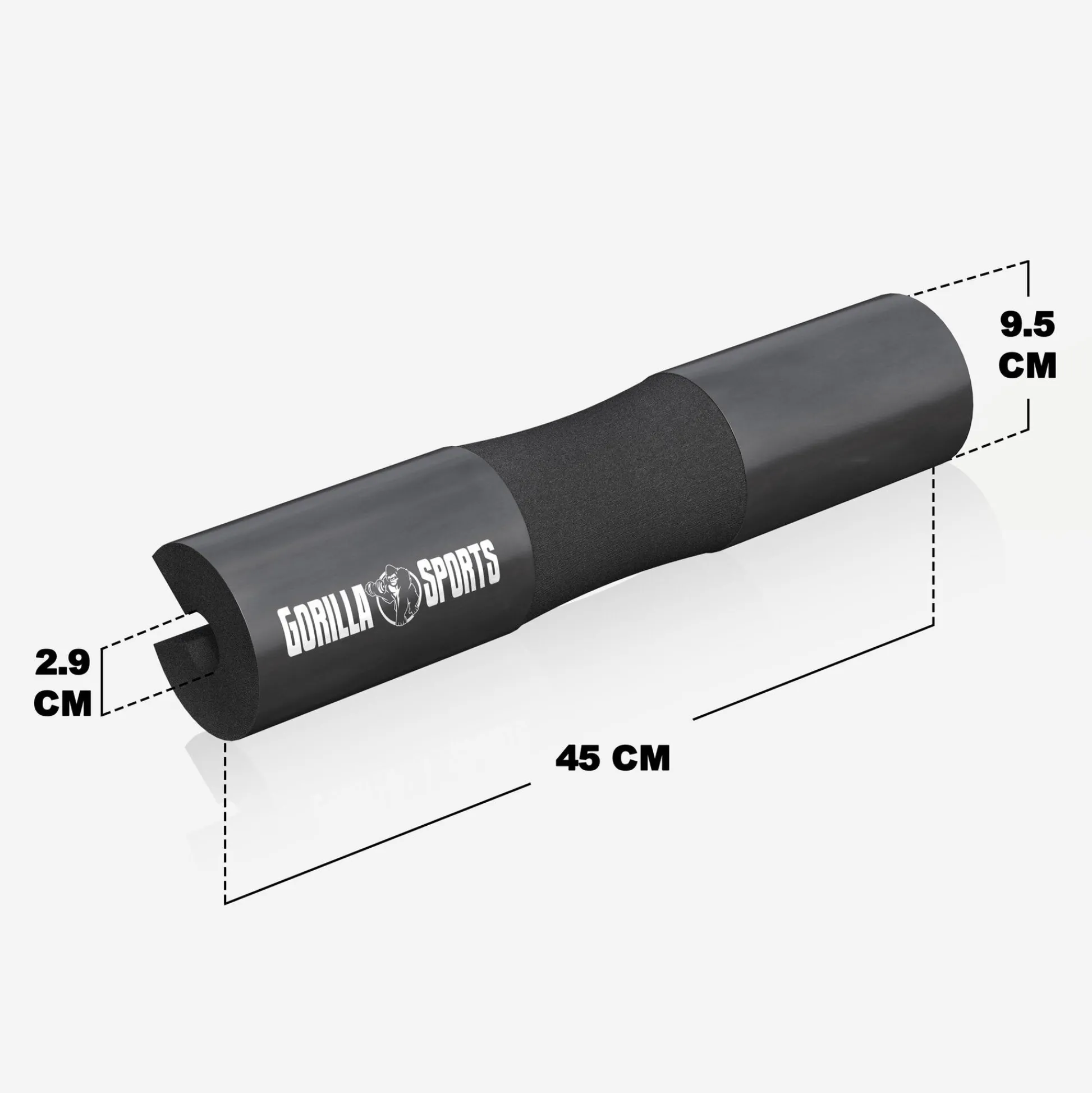 Gorilla Sports Langhantel Nackenpolster 45 cm mit Befestigungsriemen Schwarz