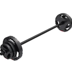 Gorilla Sports Langhantel Set Aerobic Kunststoff 20 kg Schwarz / Rot Best