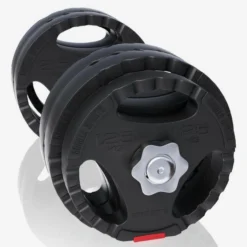 Gorilla Sports Langhantel Set Gripper Kunststoff 60 - 130 kg mit Sternverschlüssen Silber / Schwarz Clearance