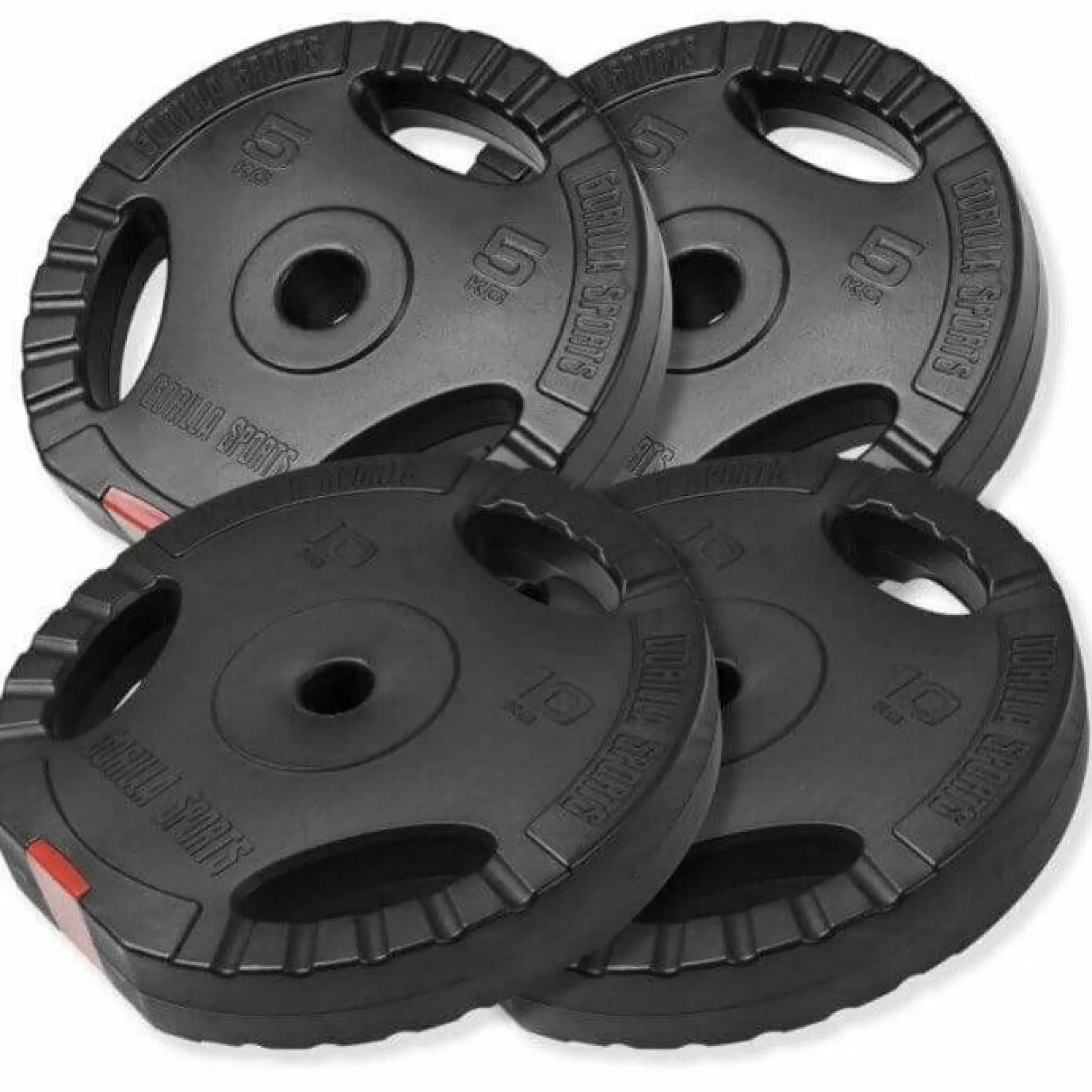 Gorilla Sports Langhantel Set Gripper Kunststoff 60 - 130 kg mit Sternverschlüssen Silber / Schwarz Clearance