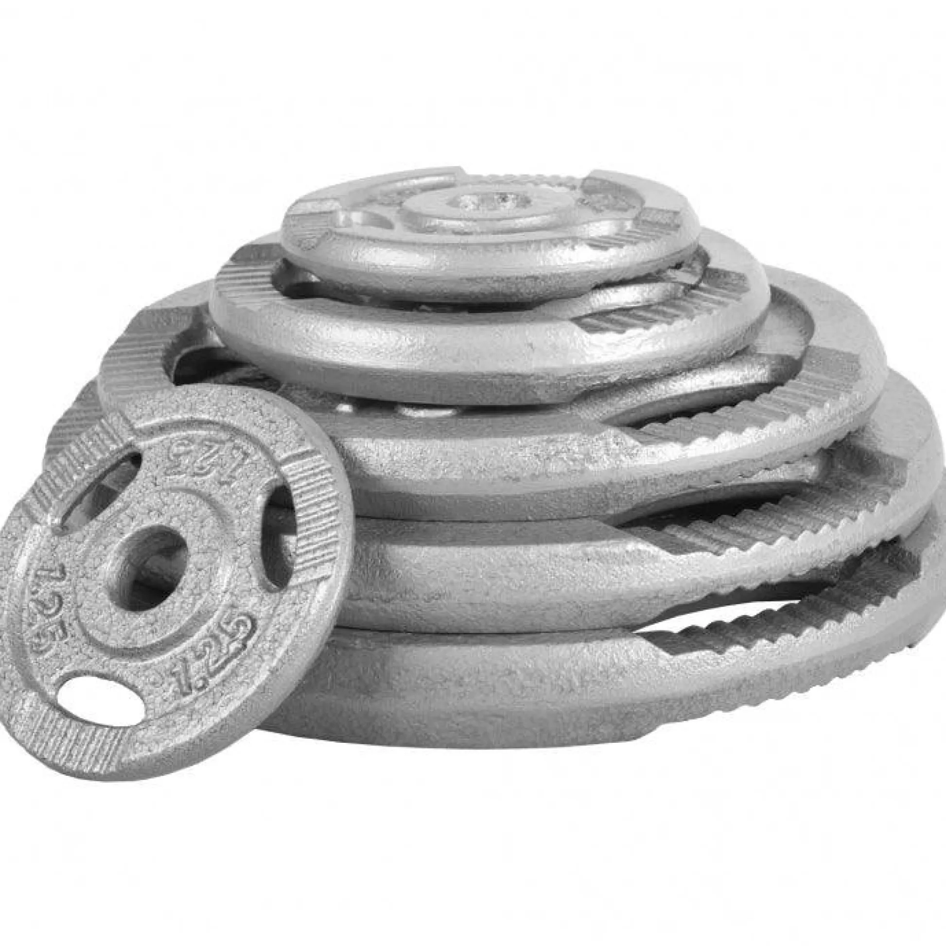 Gorilla Sports Langhantel Set Gusseisen Gripper 108 kg Silber Clearance