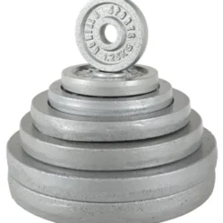 Gorilla Sports Langhantel Set Gusseisen 100 kg mit Verschlüssen Silber Outlet