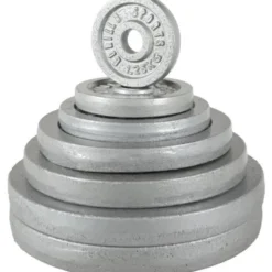 Gorilla Sports Langhantel Set Gusseisen 100 kg mit Verschlüssen Silber Outlet