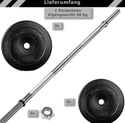 MOVIT Langhantel Set 30 - 60 kg Schwarz Hot