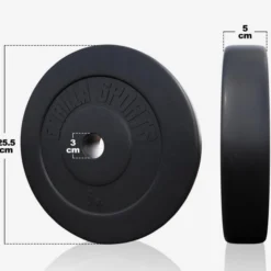 Gorilla Sports Langhantel Set Kunststoff 60 - 130 kg mit Sternverschlüssen Silber / Schwarz Hot