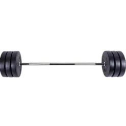 Gorilla Sports Langhantel Set Kunststoff 38 kg Schwarz / Silber Hot