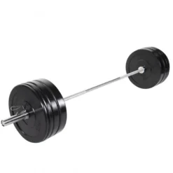 Gorilla Sports Langhantel Set Olympia Bumper Plates 140 kg Schwarz Clearance