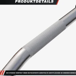 Gorilla Sports Latzugstange mit Hufgriff gebogen inkl, Drehgelenk Silber New