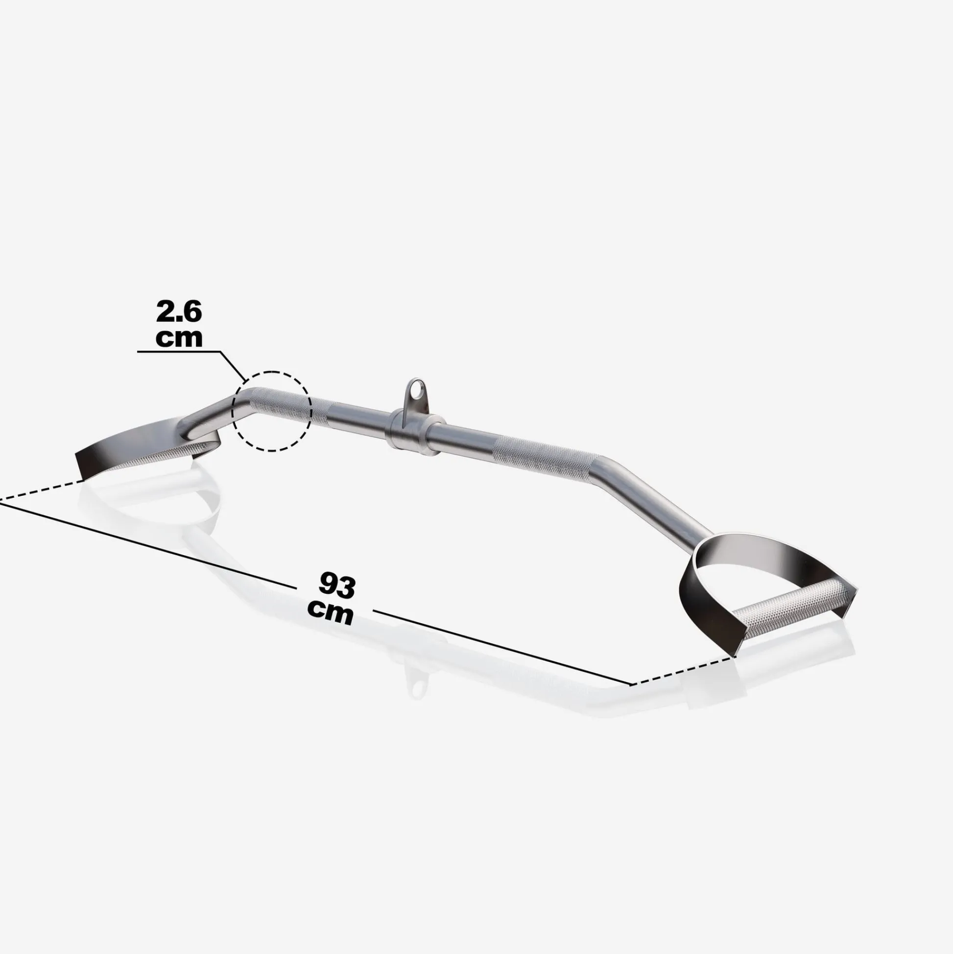 Gorilla Sports Latzugstange mit Hufgriff gebogen inkl, Drehgelenk Silber New