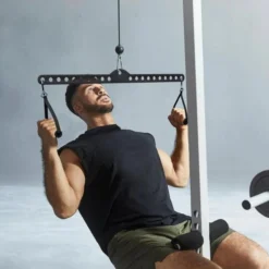 Gorilla Sports Latzugstange Multi Bar mit 2 Einhandgriffen Mattschwarz Outlet