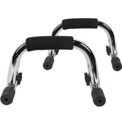 Gorilla Sports Liegestützgriffe 2er Set mit gepolsterten Griffen Schwarz / Silber Discount