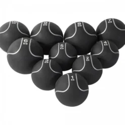 Gorilla Sports Medizinball aus Gummi Schwarz/Silber 1 - 10 kg Schwarz / Silber