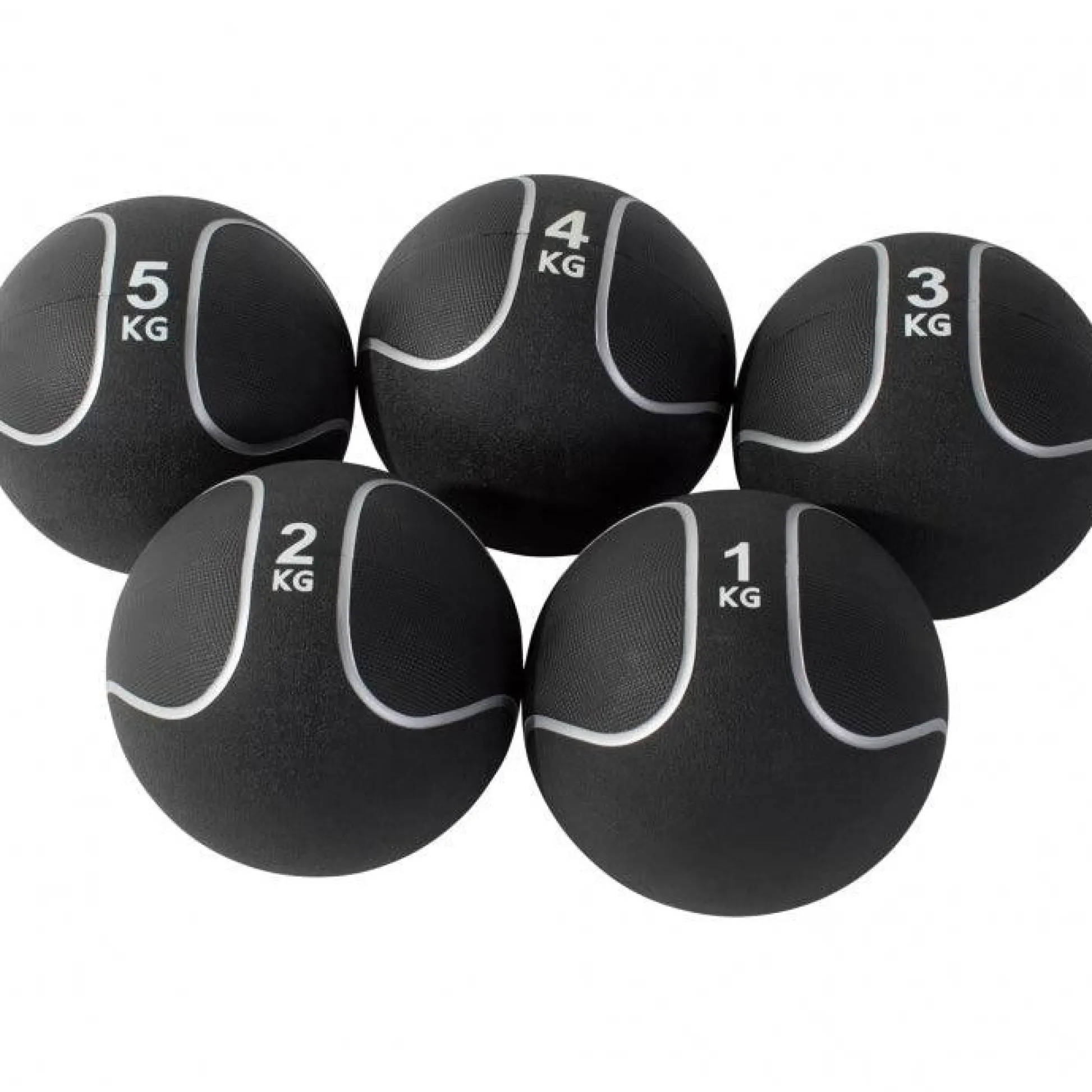 Gorilla Sports Medizinball aus Gummi Schwarz/Silber 1 - 10 kg Schwarz / Silber Outlet