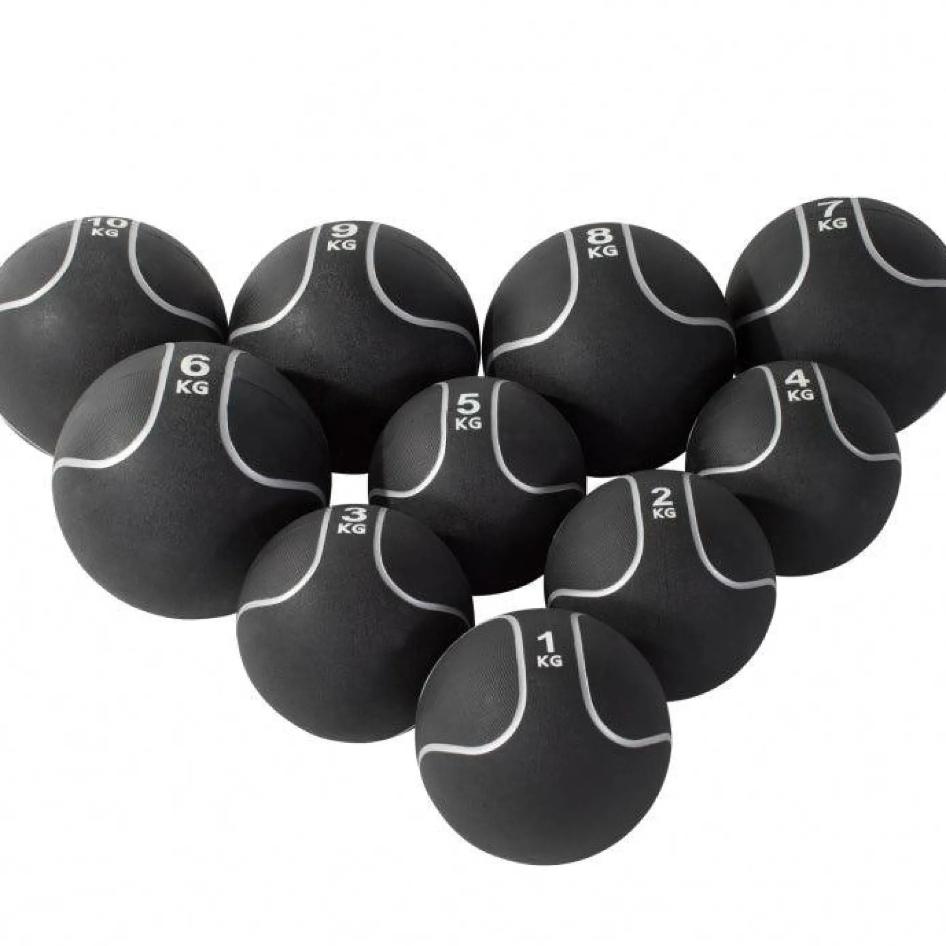 Gorilla Sports Medizinball aus Gummi Schwarz/Silber 1 - 10 kg Schwarz / Silber Discount