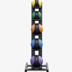 Gorilla Sports Medizinball Set aus Gummi inkl- Ständer 1 - 5 kg Schwarz / Rot Online