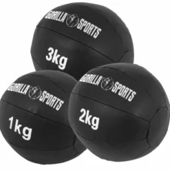 Gorilla Sports Medizinball Wall Ball aus Kunstleder 1 - 10 kg Schwarz Sale