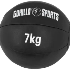 Gorilla Sports Medizinball Wall Ball aus Kunstleder 1 - 10 kg Schwarz Clearance