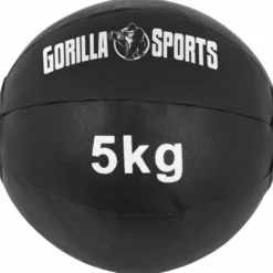 Gorilla Sports Medizinball Wall Ball aus Kunstleder 1 - 10 kg Schwarz Outlet