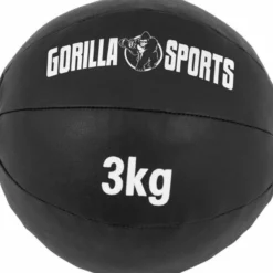 Gorilla Sports Medizinball Wall Ball aus Kunstleder 1 - 10 kg Schwarz Best