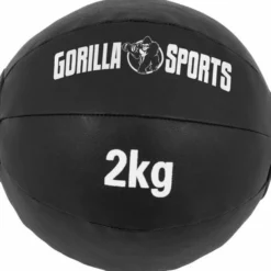 Gorilla Sports Medizinball Wall Ball aus Kunstleder 1 - 10 kg Schwarz Sale