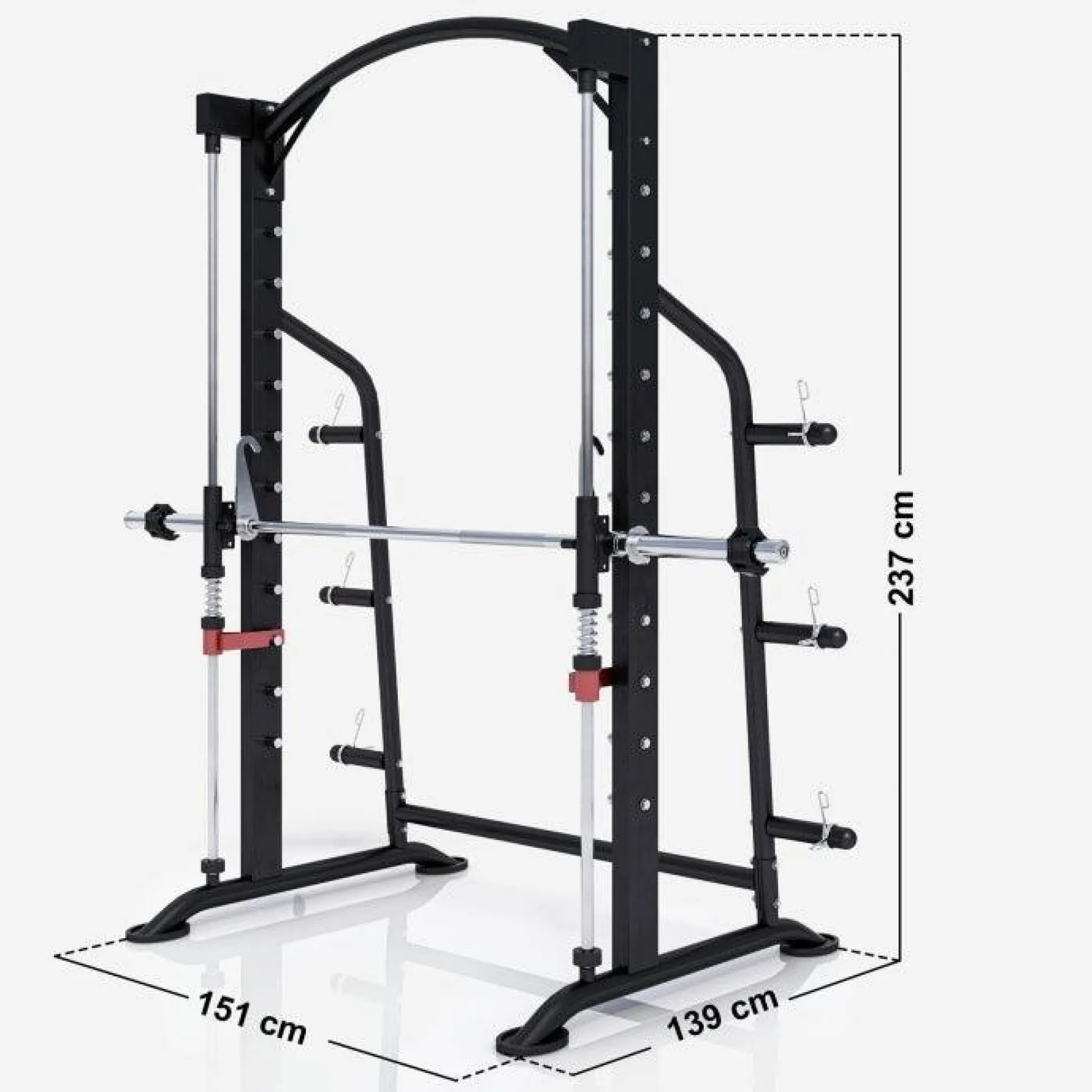Gorilla Sports Multipresse Power Rack Olympia Schwarz / Rot / Silber Discount