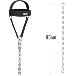 Gorilla Sports Nackentrainer gepolstert inkl, Kette und Karabinern Schwarz / Silber Clearance