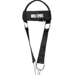 Gorilla Sports Nackentrainer gepolstert inkl, Kette und Karabinern Schwarz / Silber Clearance