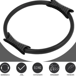Gorilla Sports Pilates Ring gepolstert 39 cm Schwarz New