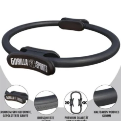 Gorilla Sports Pilates Ring rutschfest 36 cm inkl, Anleitung und Tragebeutel Türkis New
