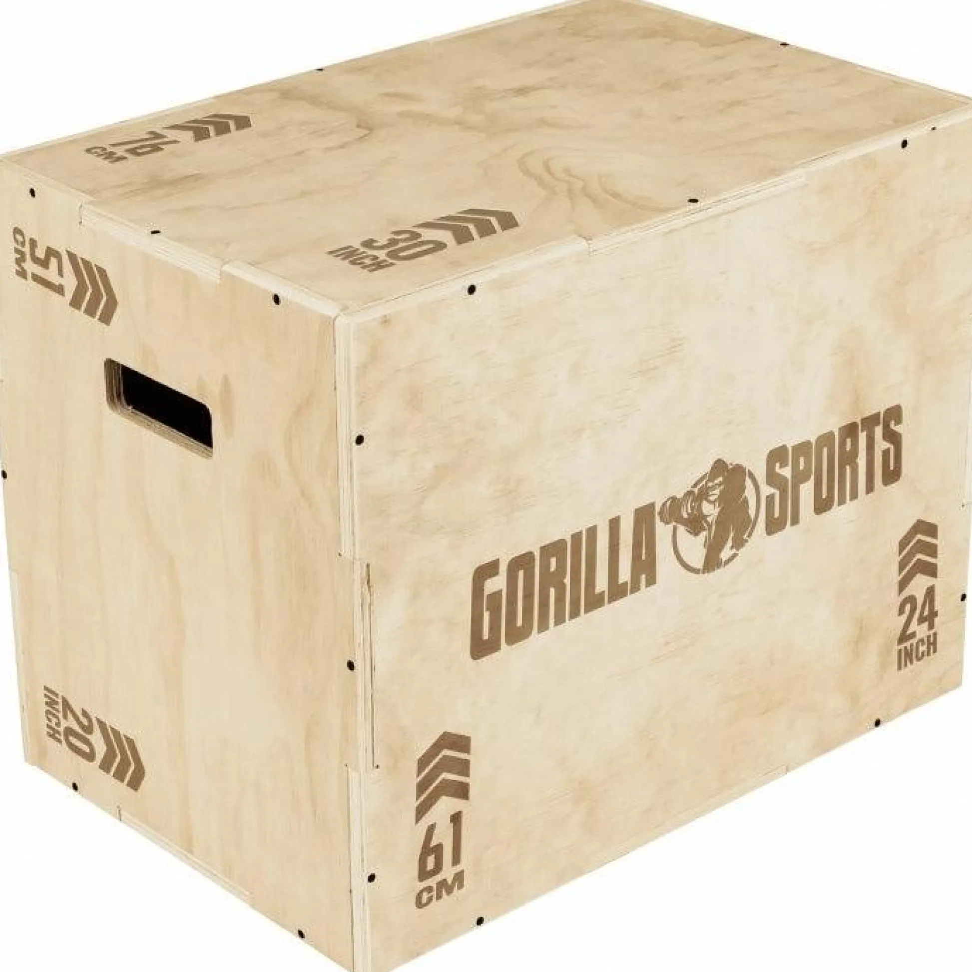 Gorilla Sports Plyo Box aus Holz 61 x 51 x 76 cm Braun Best