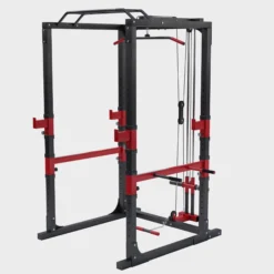 Gorilla Sports Power Rack mit Kabelzug Schwarz / Rot New