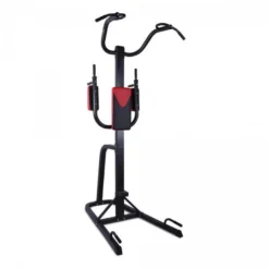 Gorilla Sports Power Tower Dip Station mit Klimmzugstange klappbar Schwarz / Rot Sale