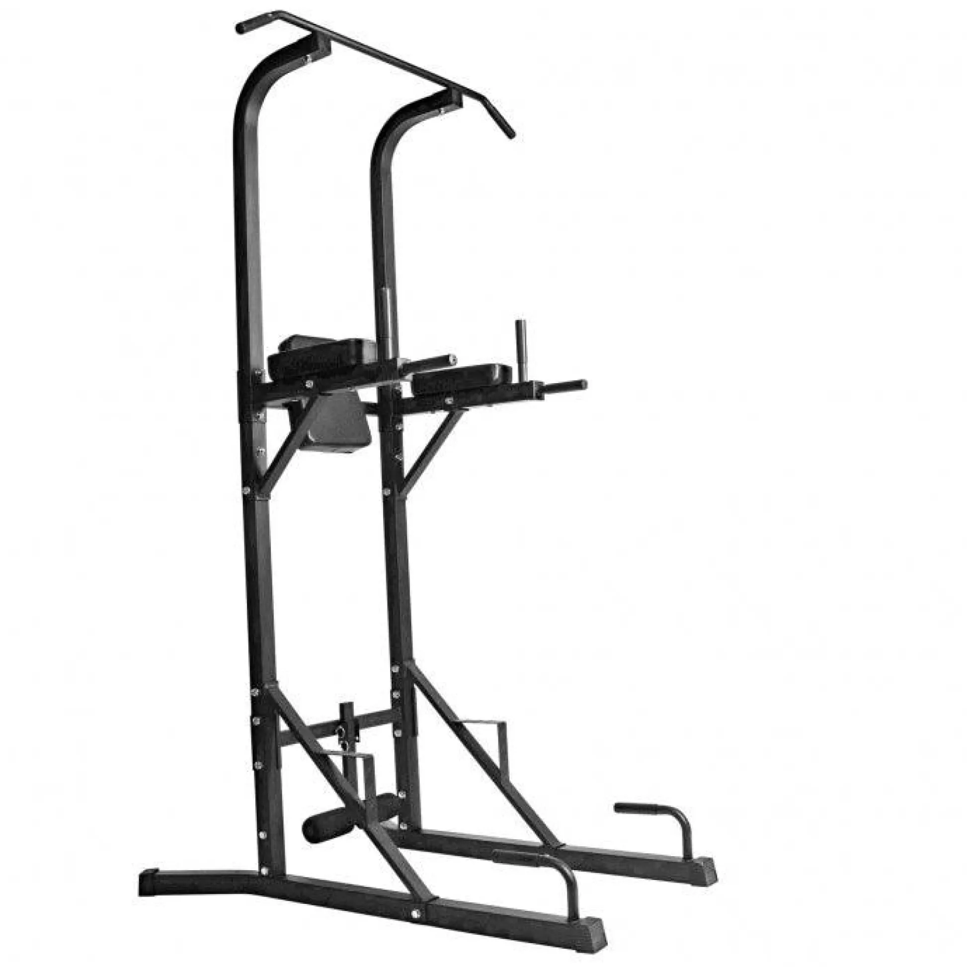 Gorilla Sports Power Tower Dip Station mit Klimmzustange und Sit-Up Trainer Schwarz Outlet