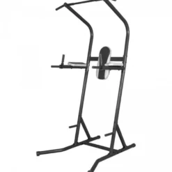Gorilla Sports Power Tower Dip Station mit Klimmzugstange Schwarz / Grau Clearance