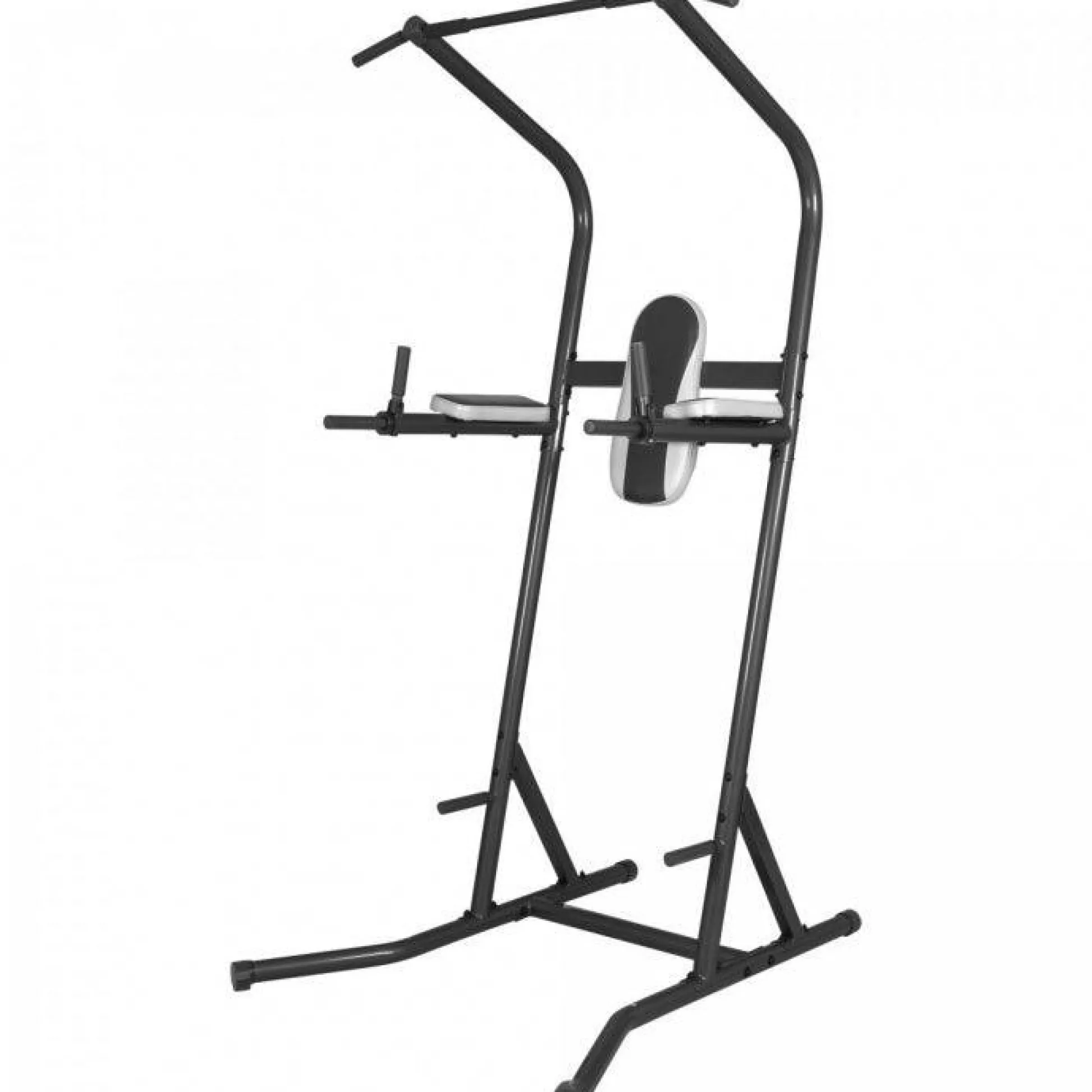 Gorilla Sports Power Tower Dip Station mit Klimmzugstange Schwarz / Grau Clearance