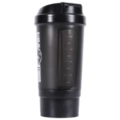 Gorilla Sports Protein Shaker mit Pulverfach 500 ml Schwarz Hot