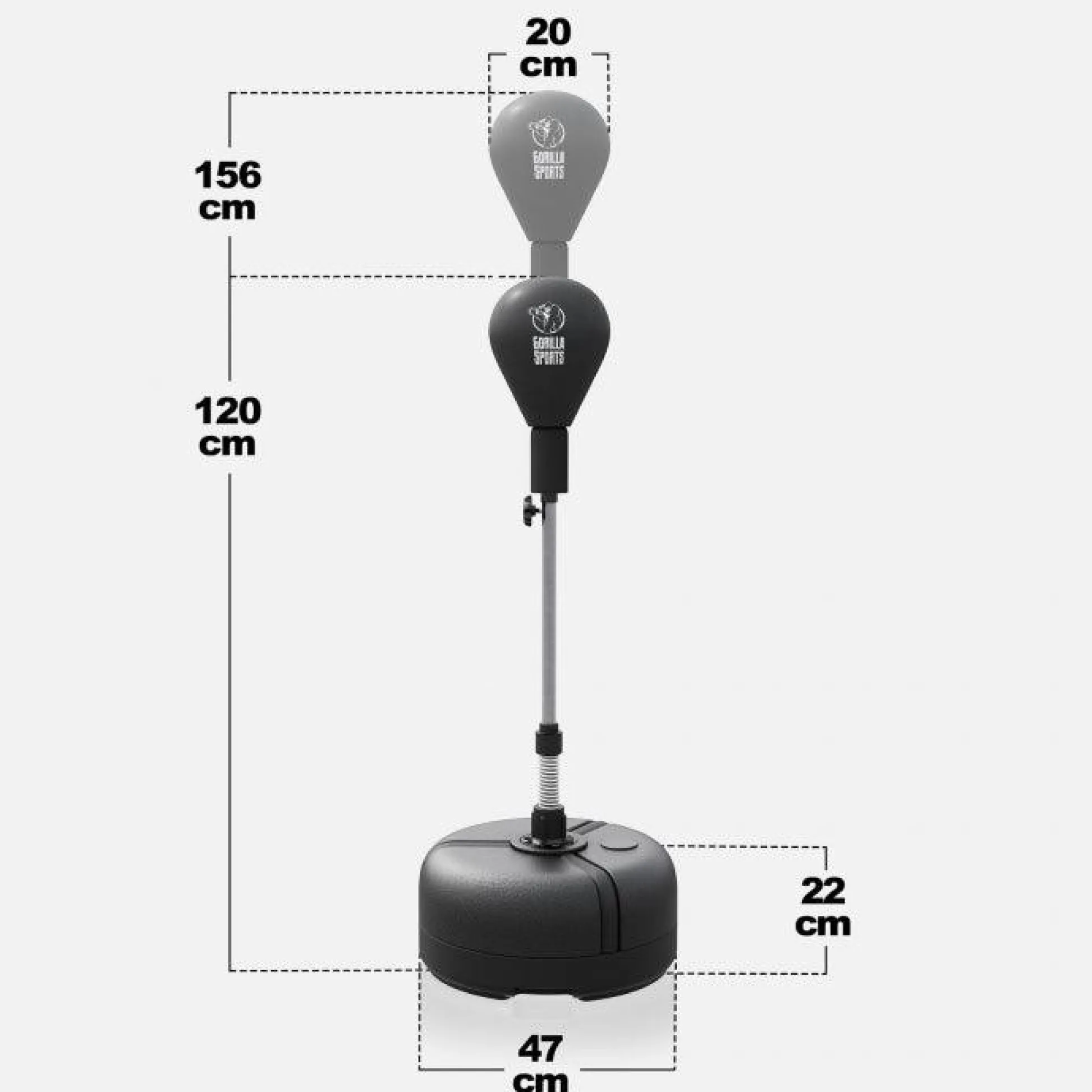 Gorilla Sports Punchingball höhenverstellbar Schwarz Discount