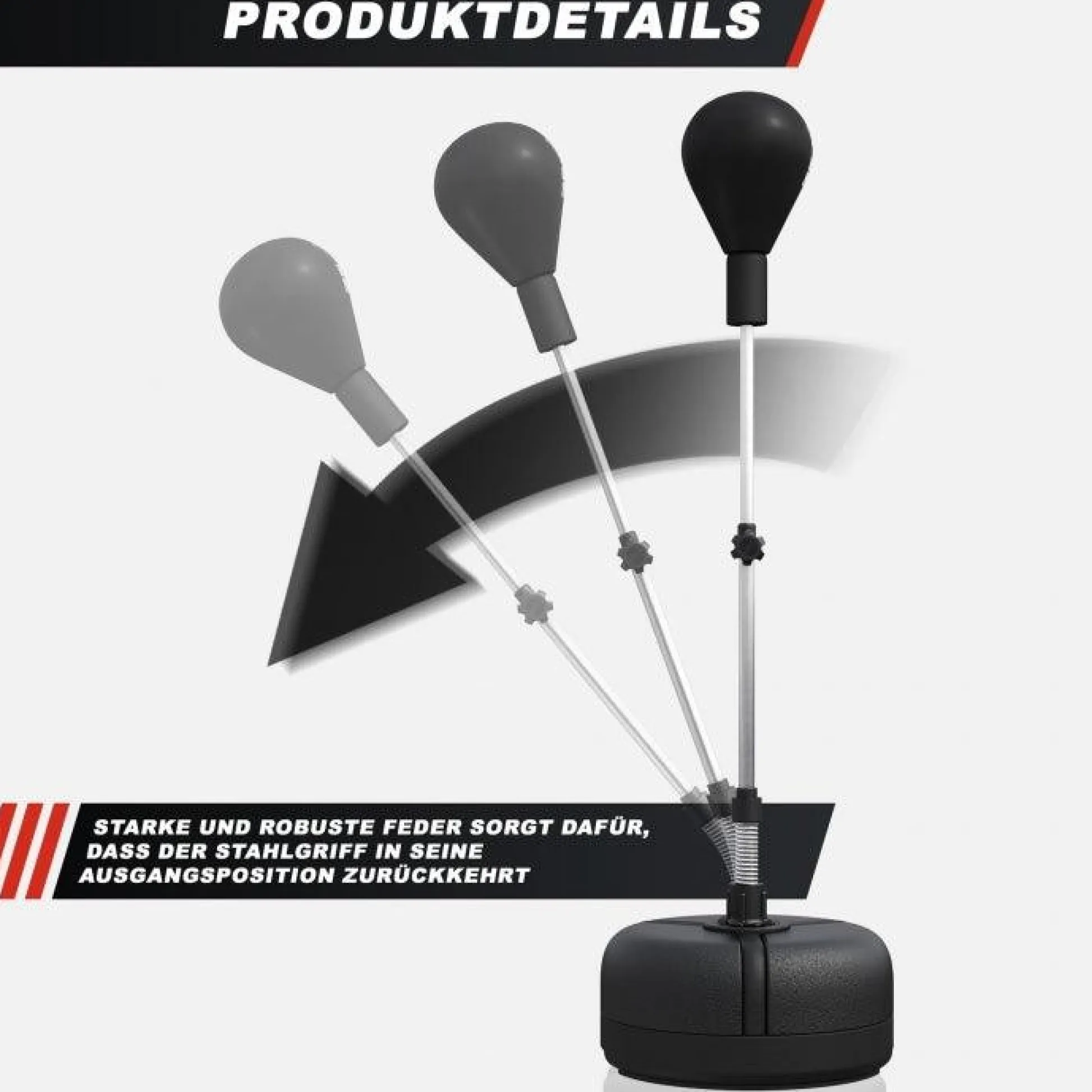 Gorilla Sports Punchingball höhenverstellbar Schwarz Discount