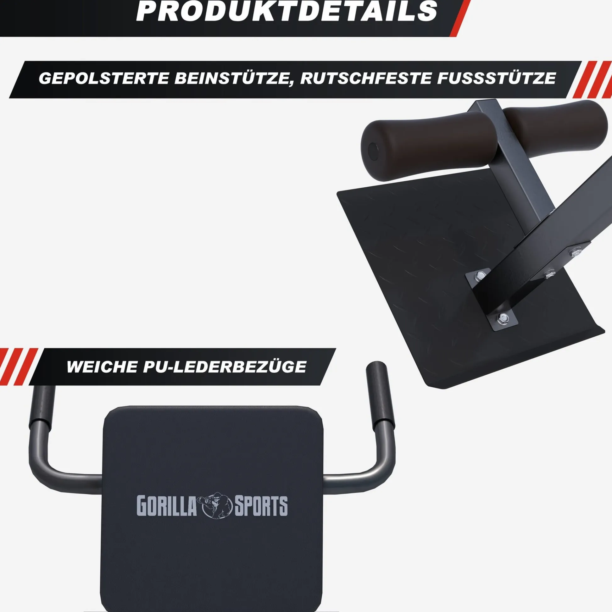 Gorilla Sports Rückenstrecker verstellbar Schwarz