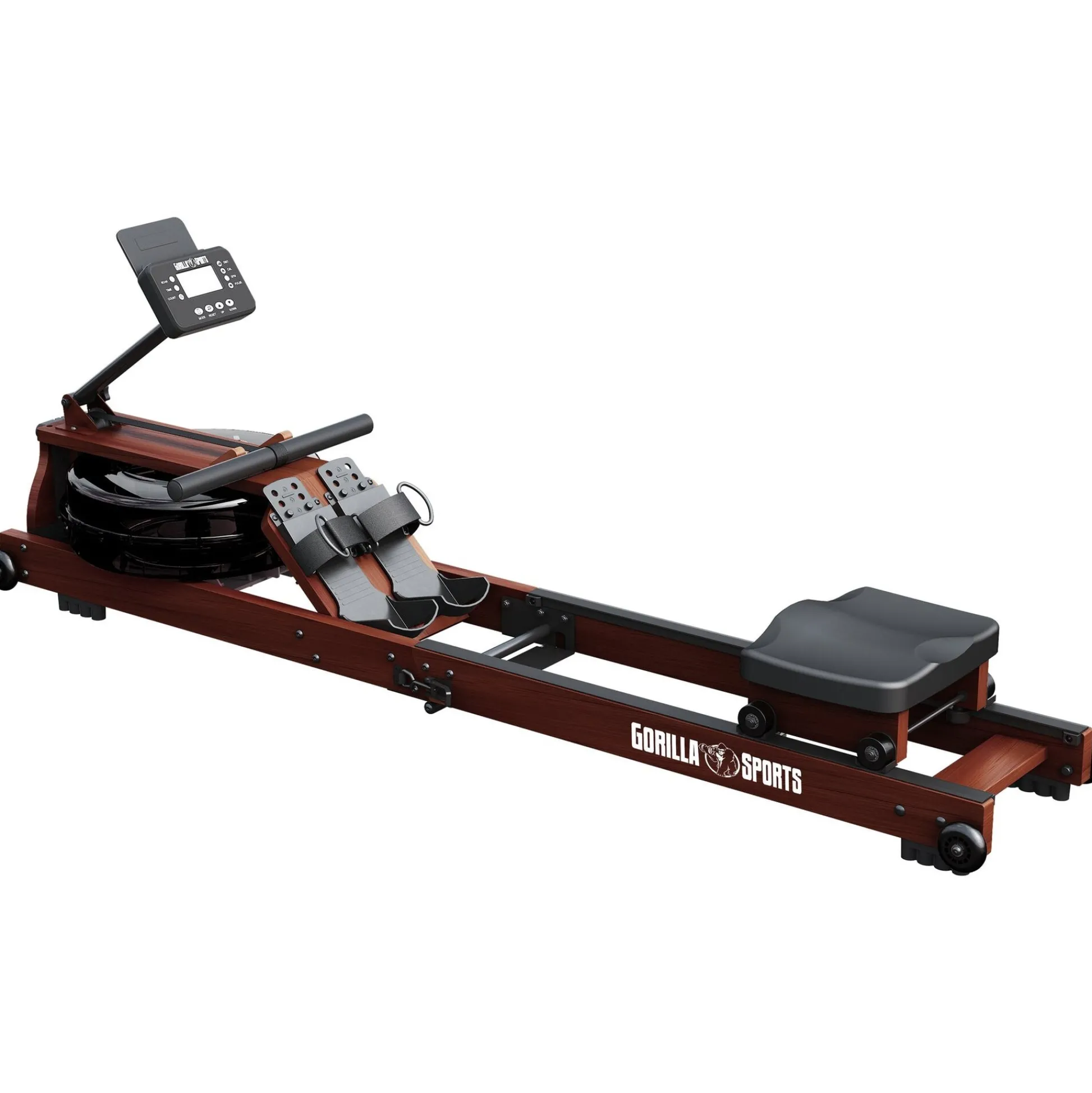 Gorilla Sports Rudergerät aus Holz mit Wasserwiderstand, klappbar Holz / Schwarz Clearance