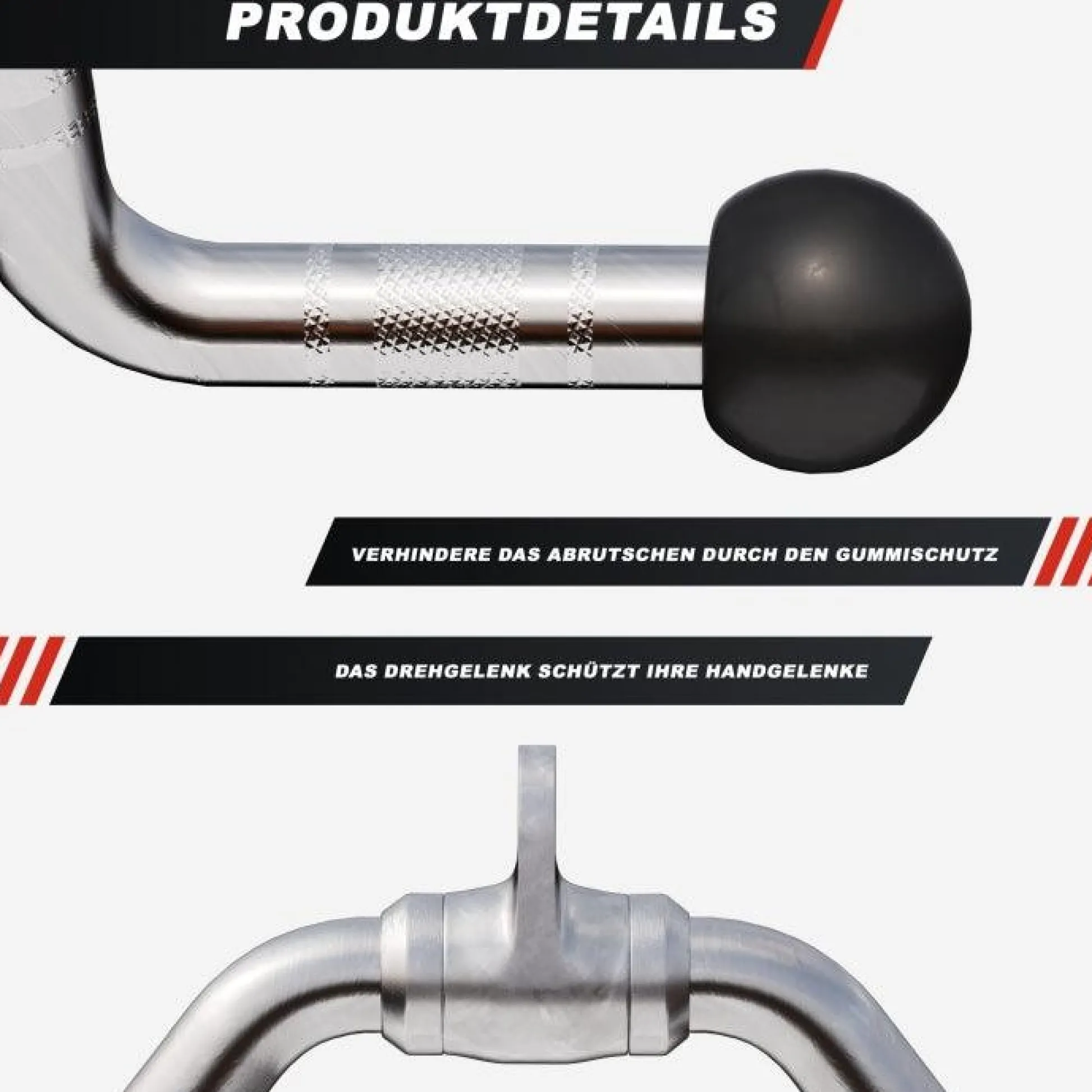Gorilla Sports Rudergriff breit Silber Online