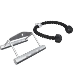 Gorilla Sports Rudergriff Set 2-teilig Schwarz / Silber