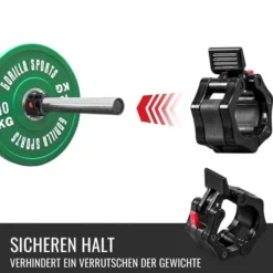 Gorilla Sports Schnellverschluss 2er Set Schwarz / Rot Hot