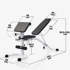 Gorilla Sports Schrägbank mit Squat Rack inkl, Langhantel Set 75 kg Weiss / Schwarz Discount