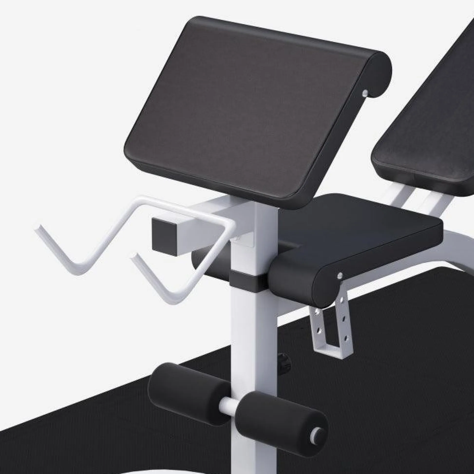 Gorilla Sports Schrägbank mit Squat Rack inkl, Langhantel Set 75 kg Weiss / Schwarz Discount