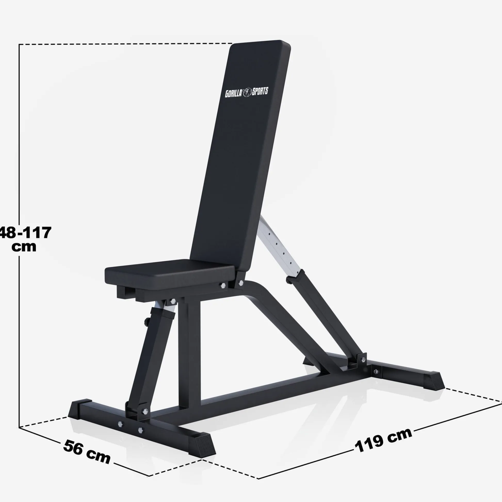 Gorilla Sports Schrägbank verstellbar Schwarz Discount